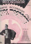 Accordiana by Charles Magnante for piano accordion (1925) used accordion sheet music score for sale in Australian second hand music shop
