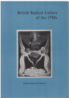 British Radical Culture Of The 1790s (2002) editor Robert M Maniquis ISBN 0873281969 used book for sale in Australian second hand bookshop
