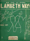 Did You Go Down Lambeth Way? (The New 'Lambeth') for piano accordion by Noel Gay arranged Arnold Clayton (1939) 
used accordion sheet music score for sale in Australian second hand music shop