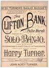 The Clifton Bank Polka March for banjo -by- Harry Turner sheet music (c.1900)