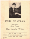 Felix De Cola's Transcription of the Famous Blue Danube Waltz by Strauss piano solo sheet music