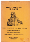 J S Bach Three Concerti For Two Pianos Miniature Study Score