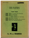 Brahms Piano Pieces Miniature Study Score